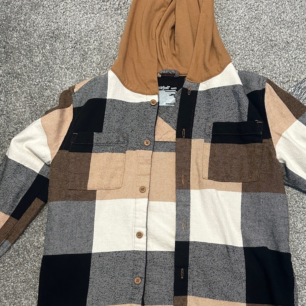 Cat & Jack Multicolor Plaid Shirt with Hood